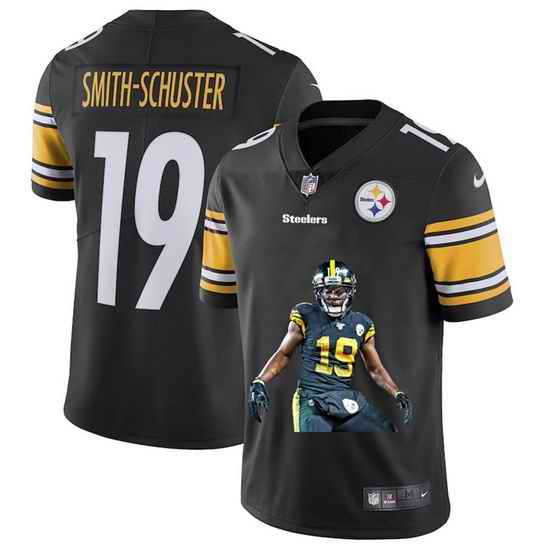 Pittsburgh Steelers 19 JuJu Smith Schuster Men Nike Player Signature Moves 2 Vapor Limited NFL Jersey Black